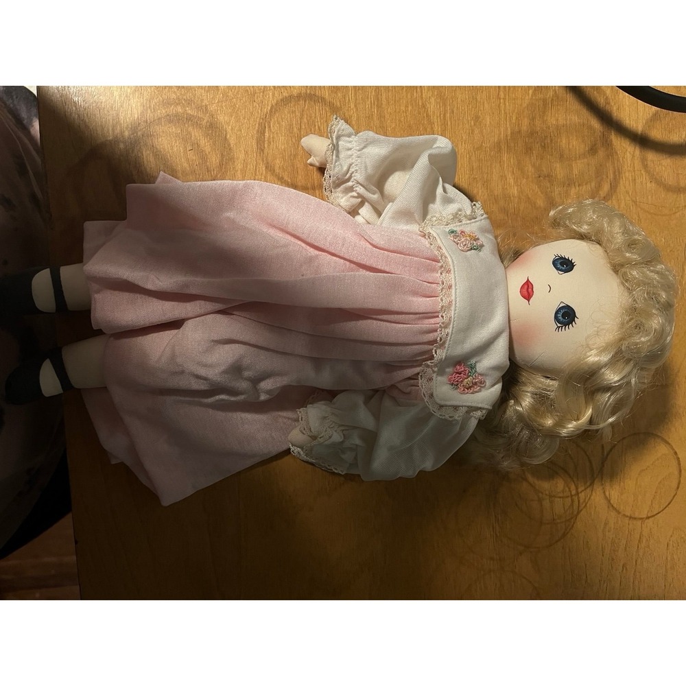 Vintage apple sauce doll with vintage baby dress